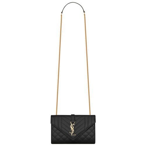 Saint Laurent Envelope Small Bag In Mix Quilted Grain De Poudre Embossed Leather