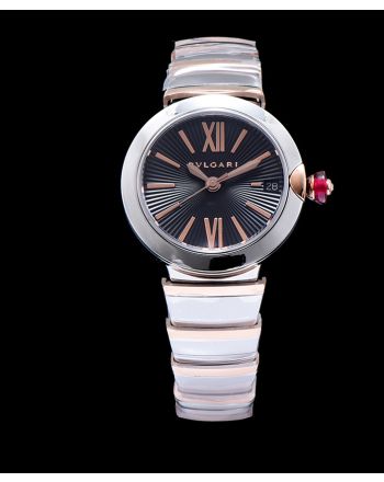 Bvlgari stainless steel and diamond watch for lady Black