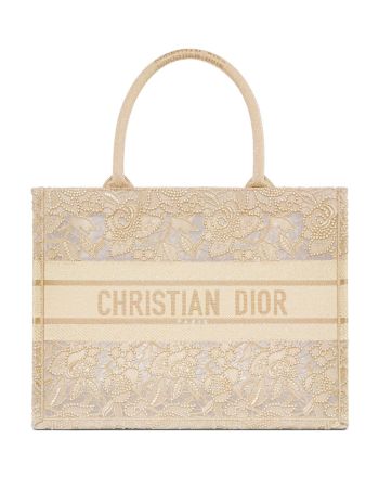 Christian Dior Medium Dior Or Dior Book Tote Golden
