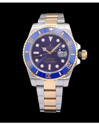 Rolex Gold Submariner Watch Blue